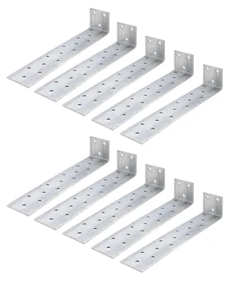 Image de Alberts 855727 Ancrage en acier plat pour béton, galvanisé sendzimir, 205 x 40 x 40 mm, set de 10 pièces