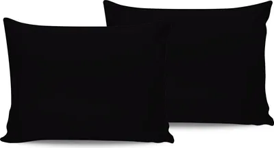 Produktbild von L'Essentiel Linge de Maison, De Black, Satin-Kissenbezug-Set (2 Stück), Schwarz, 100 % Baumwollsatin, 50 x 70 cm