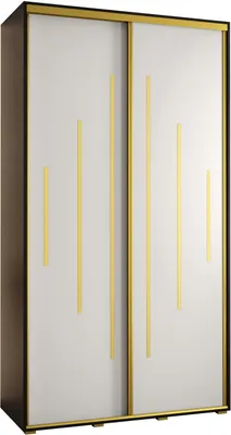 Produktbild von MEBLE KRYSPOL Davos 12 Schrank, zwei Türen - 235,2x140x45 cm - Schwarz Weiß Gold