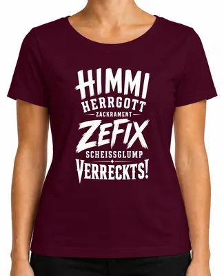 Zdjęcie produktu dla Himmi Herrgott Zefix, koszulka damska, kolor burgundowy, rozmiar S