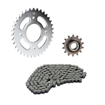 Zdjęcie produktu dla Zestaw łańcuchów 3-częściowy srebrny 14/35 zębów do Hercules K50 RE RX SE SL SX
