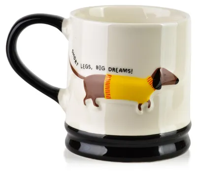 Produktbild von Becher Porzellan Affekdesign Doxie 8x12x9cm weiß schwarz 1pc
