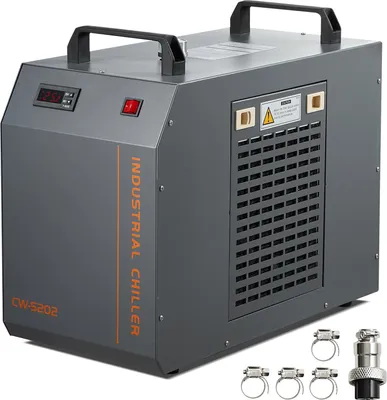 Produktbild von SucceBuy CW-5202 Industrieller Wasserkühler, eingebauter Kompressor, 7-l-Tank, 18 l/min Durchflussrate, Kühlung für CO2-Lasergravurmaschinen