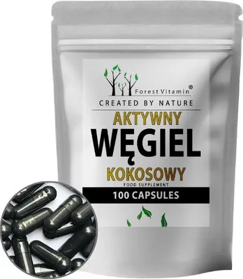 Produktbild von Aktivkohle 150mg - 100 Kapseln - aus Kokosnuss - Verdauung - Forest Vitamin