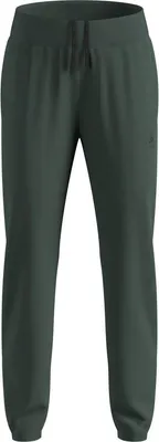 Dunkelgrüne Odlo Zeroweight Warm Laufhose 2.0 mit elastischem Bund und Kordelzug
