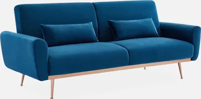 Immagine prodotto di sweeek - Divano di design a 2-3 posti con rivestimento in velluto - Blu
