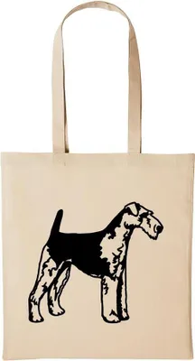 Produktbild von Huuraa Baumwollbeutel Airedale Terrier Geschenk Einkaufstasche Natural 10 Liter Baumwolle Airedale Terrier Accessoire