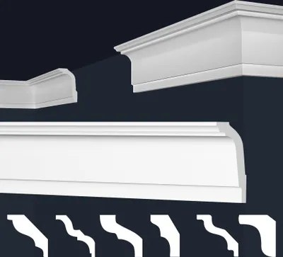 Produktbild von MARBET DESIGN Stuckleisten XPS Styropor weiß - Deckenleisten Deckenstuck Leisten E-Leisten - (2 Meter / 1 Leiste E-35)