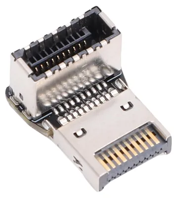 Image de Adaptateur USB 3.1 Type E compact pour carte mère, coudé à 90 degrés, modèle PH76EE A