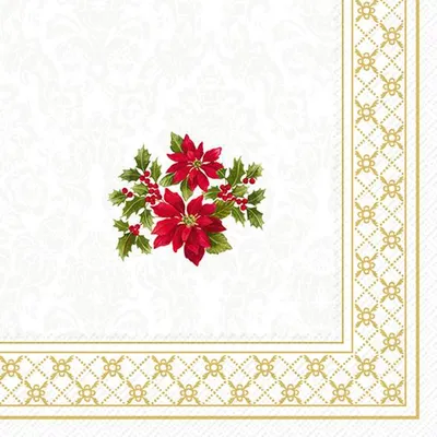 Produktbild von CLASSIC CHRISTMAS POINSETTIA G Cocktail-Servietten