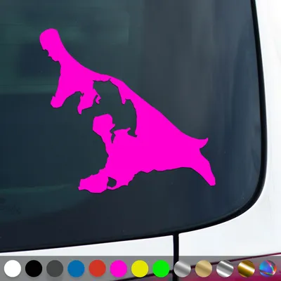 Produktbild von PantherPixel Usedom Aufkleber Insel Umriss Kontur Nordsee Sticker Auto Geschenkidee Farbe Neon-Pink