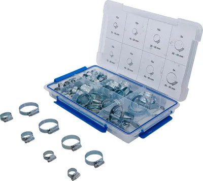 Schlauchschellen-Sortiment 80-tlg. in Box, 8 Größen