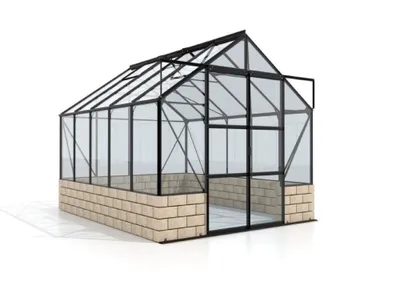 Produktbild von Vitavia Gewächshaus Cassandra 8300, ESG 3mm, schwarz, Sockel sand