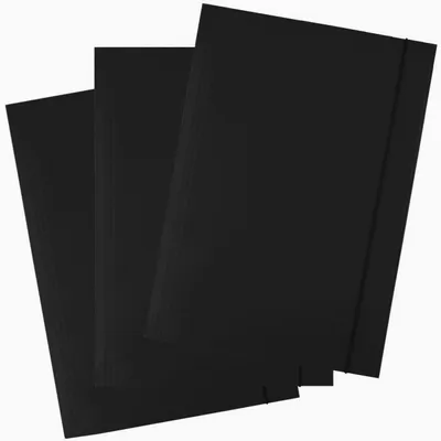 Produktbild von D.RECT 25 Stück Sammelmappe aus Karton - Postmappe mit Gummiband - 300g Schwarz