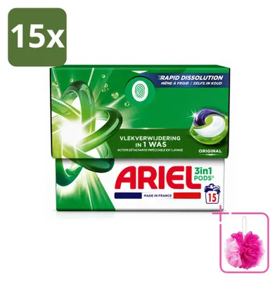 Produktbild von 15 x Ariel 3in1 Waschmittel Pods Original - Sparpackung - 15 Stücke