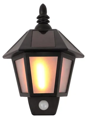 Produktbild von Solar LED Wandleuchte warmweiß Außenlampe Außenleuchte Gartenlicht Gartenlampe Gartenleuchte Terrassenlampe Flammeneffekt Wandlicht Dekolicht Bewegungssensor