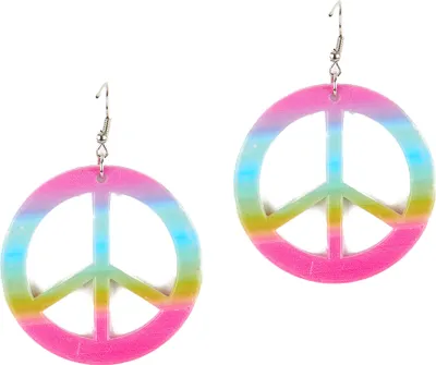 Produktbild von Peace-Ohrringe Hippie-Ohrringe pink-bunt
