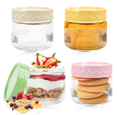 4er-Set 250 ml Einmachgläser mit Schraubdeckel, wiederverwendbar