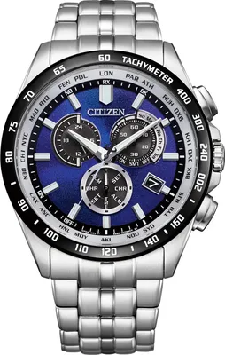 Citizen CB5874-81L Eco-Drive Herrenuhr Funk-Solar Stahl/Blau 1