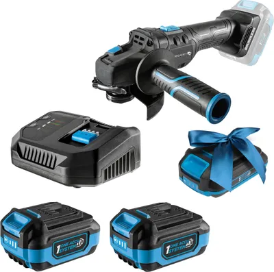 Produktbild von HÖGERT TECHNIK Akku-Winkelschleifer SET 18V, 125mm, Bürstenloser Motor, 8000 RPM, Mit 4,0 Ah Akku und Schnellladegerät, Schutz vor Überhitzung und Kurzschluss, Ideal für Werkstätten + PROMO 2,0 Ah