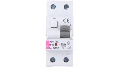 Zdjęcie produktu dla Zabezpieczenie nadprądowe 2P 10A B 0,03A typ AC KZS-2M 002173102