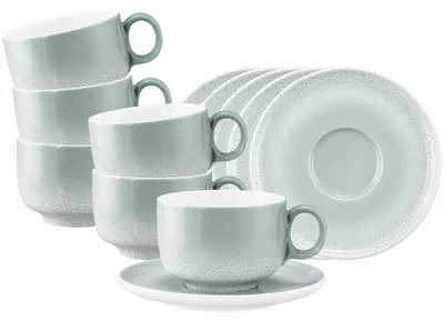 Produktbild von Seltmann Weiden Sento Home Milchkaffeetasse mit Untertasse 350 ml 6er Set - Aura mint