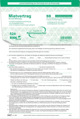 Obrázek produktu pro RNK 10 Verlag 524/10 Mietverträge fuer Wohnungen