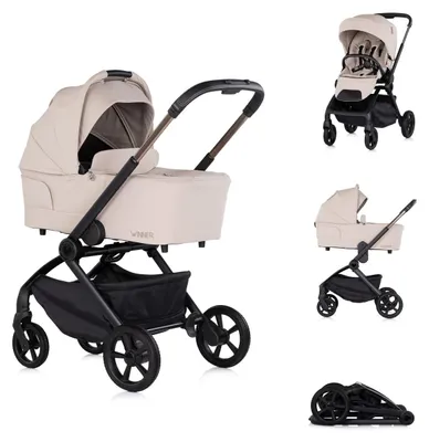 Produktbild von Chipolino Kombikinderwagen Winner 2 in 1 Babywanne klappbar Fußabdeckung Korb beige