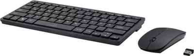 Produktbild von Renkforce RF-KMC-410 Kabellos Tastatur, Maus-Set Deutsch, QWERTZ Schwarz