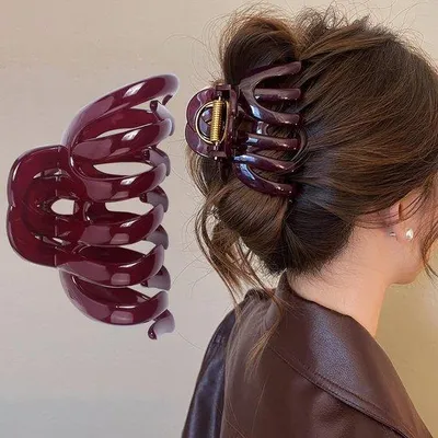 Image de Élastique à cheveux rouge pour femmes et filles, 9 cm, en plastique, antidérapant