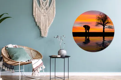 Produktbild von MuchoWow® - Wand-Kreis - Wohnzimmer - Bild - Runde - Wanddeko - Dibond - Kunstdrucke