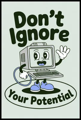 Produktbild von Plakat 61x91,5cm Motivationsaffirmation Retro Vintage für das Wohnzimmer Ignoriere nicht