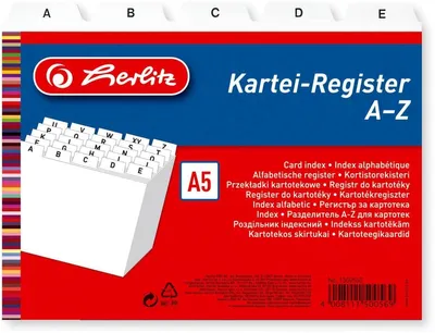 Produktbild von Leitregister A-Z A5quer PP 25-teilig weiß Packung mit 48 Stück