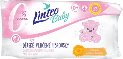 Obrázek produktu pro Vlhčené ubrousky LINTEO BABY Měsíček lékařský - 120 ks v bal.