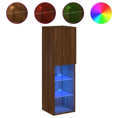 Obrázok produktu pre vidaXL TV skrinka s LED osvetlením hnedý dubový vzhľad 30,5x30x102 cm