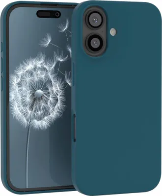 Produktbild von EAZY CASE Silikonhülle für Apple iPhone 16, Silikon Backcover Schutz in Blau