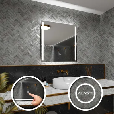 Produktbild von Badspiegel mit LED Beleuchtung und Touch-Schalter - Paris - 100 cm, 100 cm