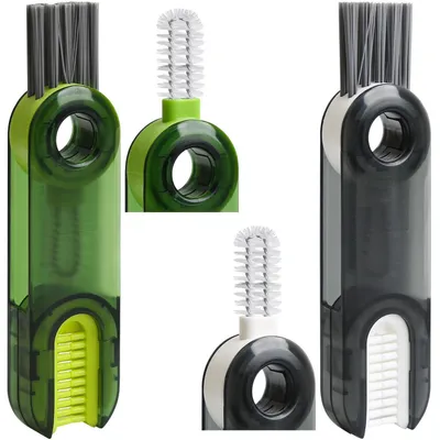 Image de Brosse de nettoyage 3 en 1 pour bouteilles, tasses et récipients étroits