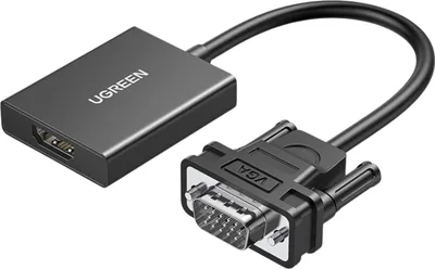 Image de Ugreen Câble adaptateur Vga (mâle) vers Hdmi (femelle) 0.15M Noir (Cm513)