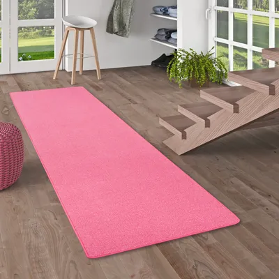 Produktbild von Velours Läufer Teppich Joy Rosa, Größe:80x200 cm