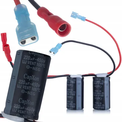 Productafbeelding van Condensator Set CapXon – Elektrolytische Condensator 2x220µF 450V | Ø25x46mm 105°C Krimpkous Stekkers | Elektronica