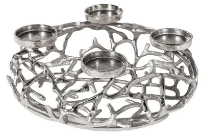 Produktbild von Eleganter Kerzenhalter aus Aluminium Ø 38cm für 4 Stumpenkerzen