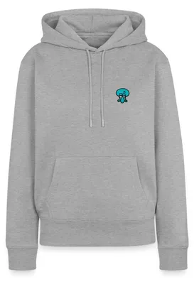 Produktbild von Spreadshirt SpongeBob Schwammkopf Taddäus Stick-Motiv Damen Premium Hoodie, XL, Grau meliert