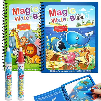 Produktbild von Wassermalbuch - Set mit 2 Malbüchern und 2 Wasserstiften - Für Kinder ab 2 Jahren