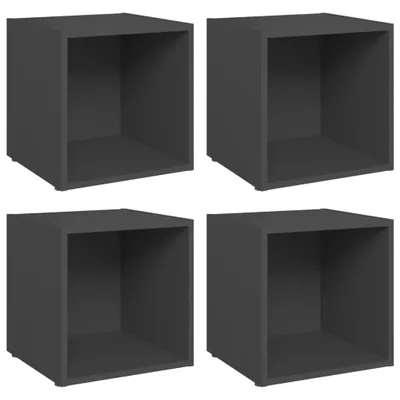 Produktbild von vidaXL TV-Schränke 4 Stk. Grau 37x35x37 cm Holzwerkstoff