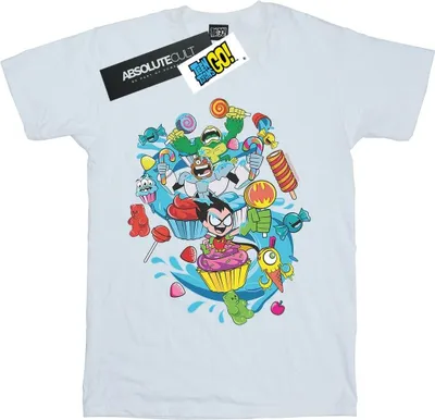 Produktbild von DC Comics - "Teen Titans Go Candy Mania" T-Shirt für Damen BI46741 (3XL) (Weiß)