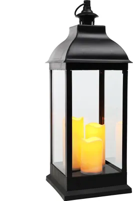 Produktbild von 2.02 Laterne XXL mit 3 LED Kerzen - 70 cm - aus Kunststoff