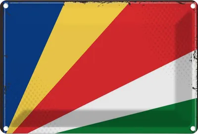 Produktbild von vianmo Blechschild 20x30 cm Seychellen Seychelles Flagge Fahne Wappen