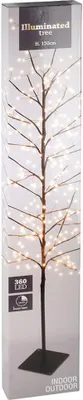 Product packaging for an illuminated tree with lights.