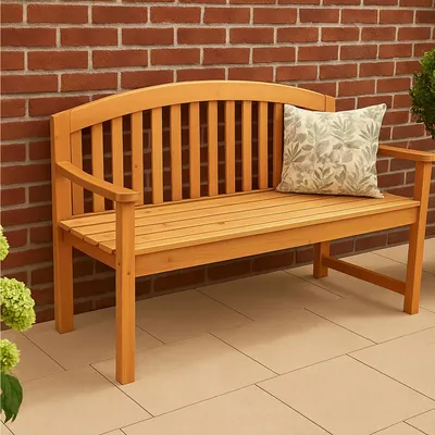 Produktbild von Gartenbank Heidi, 2-Sitzer, Fichtenholz, Braun, 150 cm, Landhausstil, witterungsbeständig